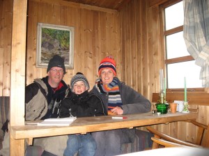 in a hut