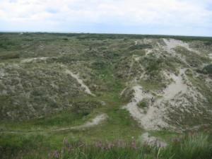 Janwillem vanaf het hoge duin