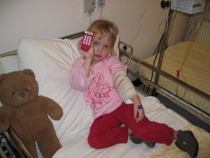 In bed weer met infuus