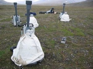 Sofie measuring carbon emmision in the dark
